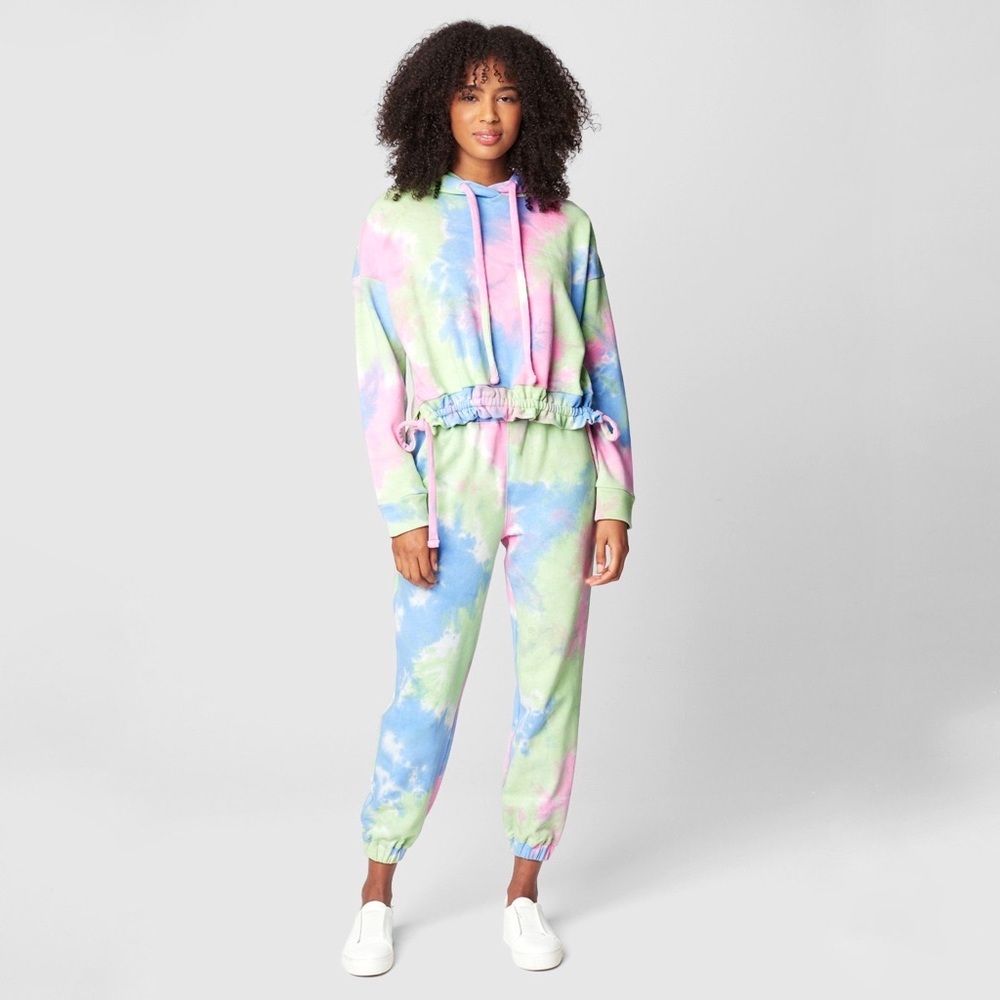 BLANK NYC Tease Me Multicolor Tie-Dye Hooded Sweatshirt Size XS